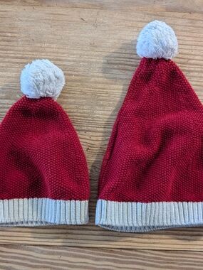 Carter's Red Knit Pom Beanie with Cream Pom and Trim